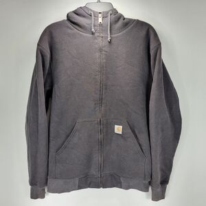 Carhartt Fleece Lined Full Zip Hoodie Jacket Mens Small S Brown Work Outdoors